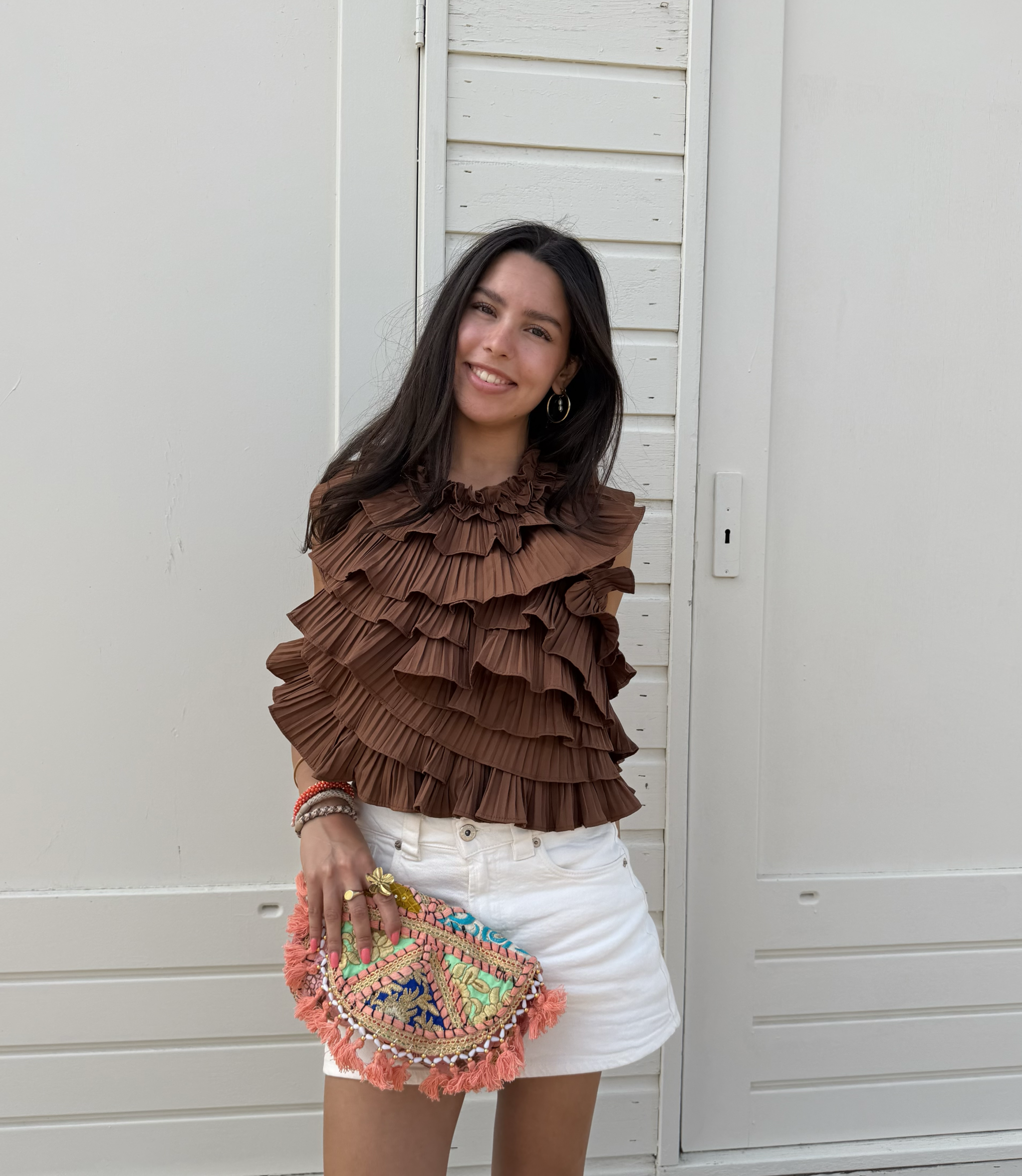 Bella top brown