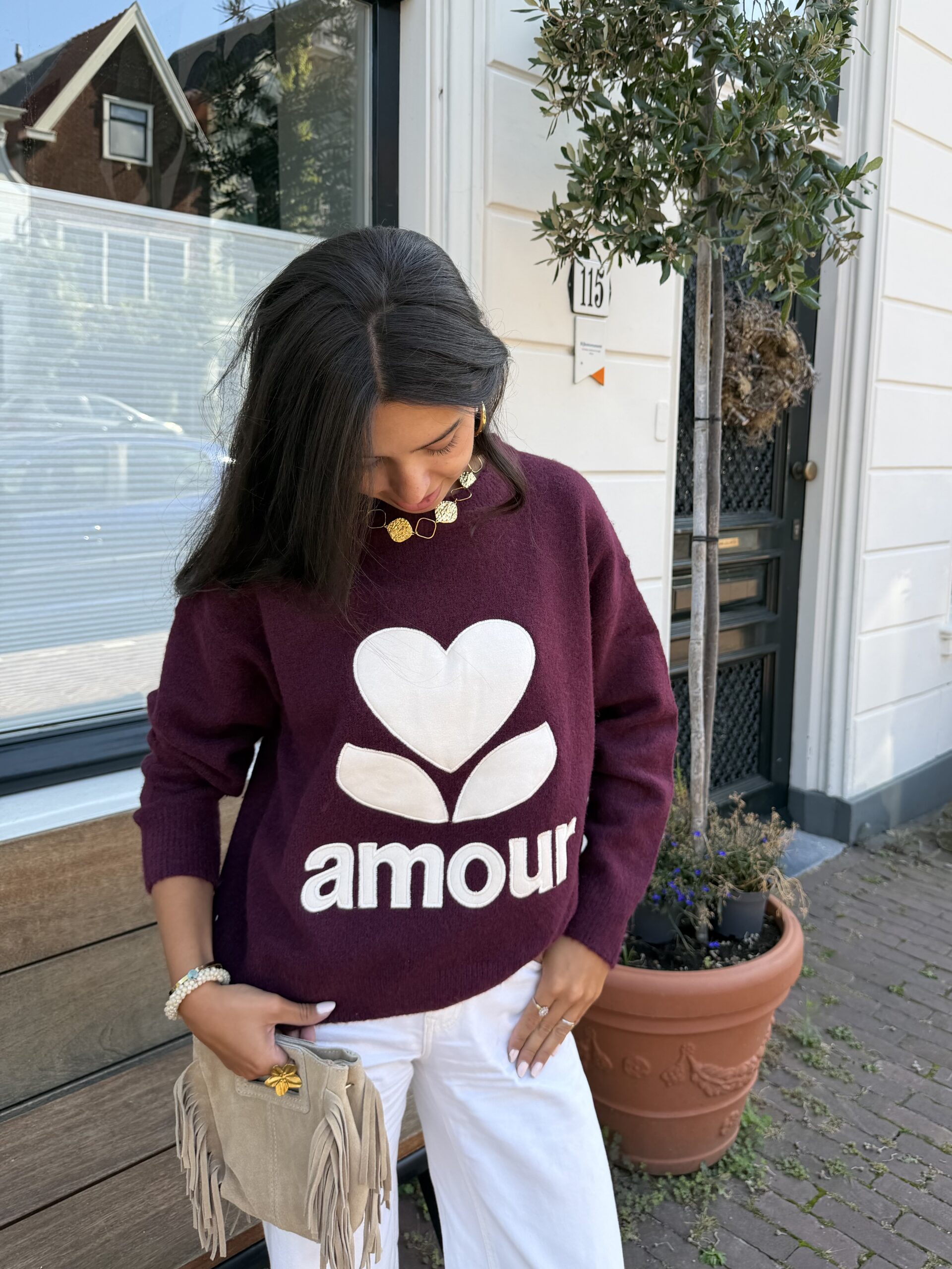 Faye amour sweater bordeaux