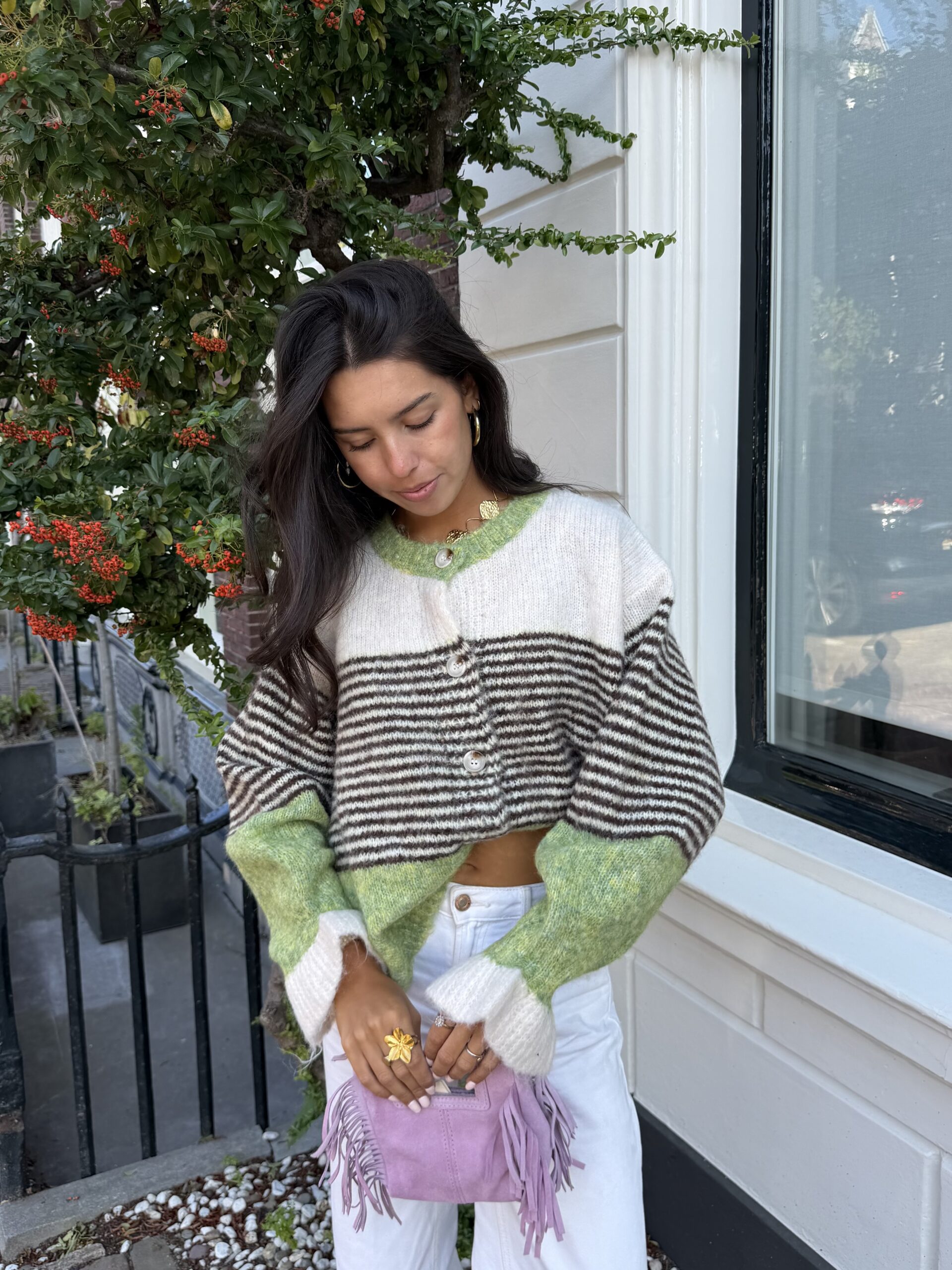 Juna knit cardigan green