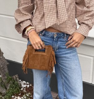 Isae ruffle bag brown