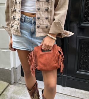 Isae ruffle bag orange brown