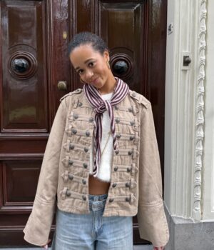 Vieve scarf striped bordeaux